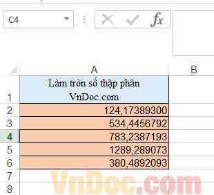 Cách loại bỏ phần thập phân sau dấu phẩy trong excel