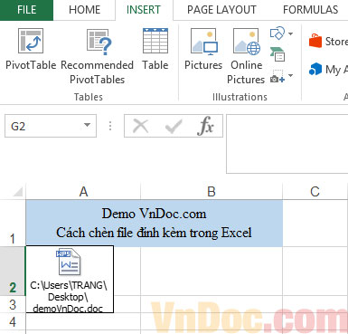Chỉ bằng vài thao tác đơn giản bạn đã chèn được file trong Excel rồi đấy Cách đính kèm file trong Excel