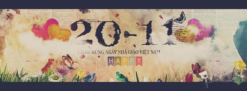 Chào mừng ngày nhà giáo Việt Nam Ảnh bìa Facebook cho ngày 20-11
