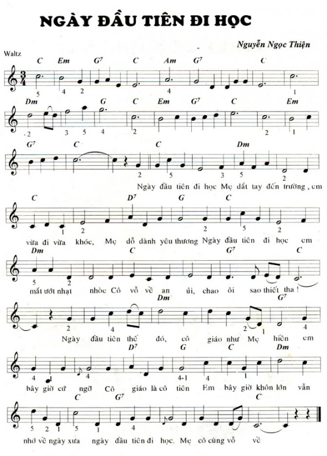 Ngày đầu tiên đi học Tổng hợp khuông nhạc cho báo tường 20-11