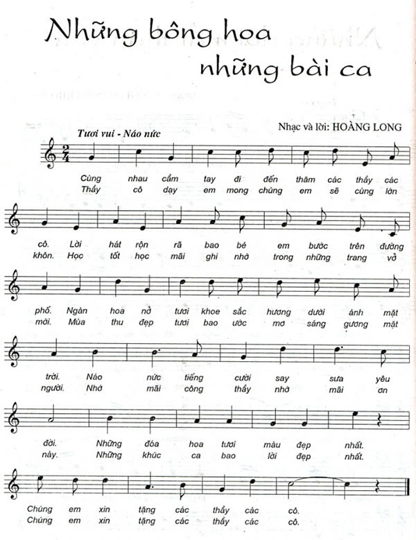 Những bông hoa những bài ca Tổng hợp khuông nhạc cho báo tường 20-11