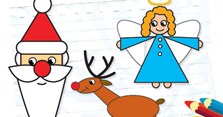Dạy bé vẽ ông già Noel và chú tuần lộc dễ thương