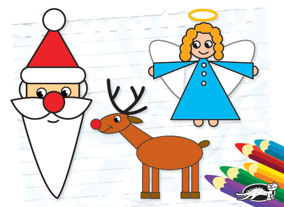 Dạy bé vẽ ông già Noel và chú tuần lộc dễ thương