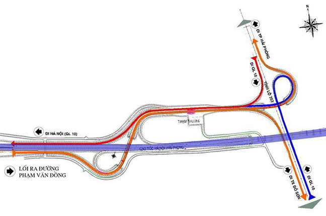 Hướng dẫn phương tiện vào - ra đường cao tốc Hà Nội - Hải Phòng