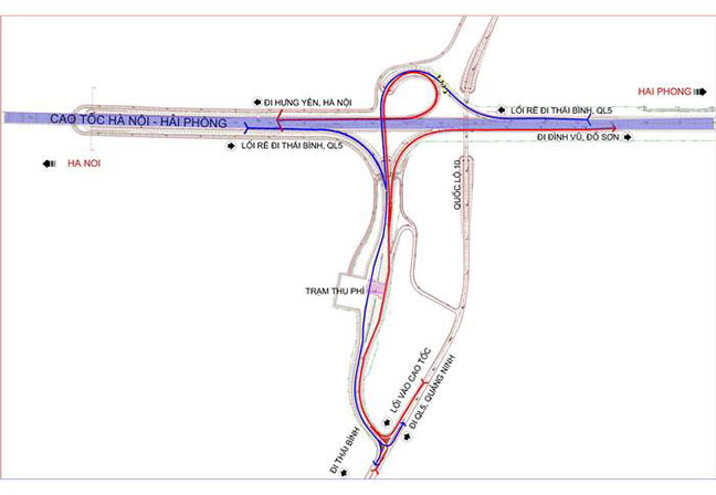 Hướng dẫn phương tiện vào - ra đường cao tốc Hà Nội - Hải Phòng