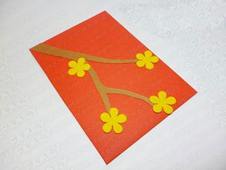 Cách làm phong bao lì xì hình hoa mai cực đẹp đón Tết