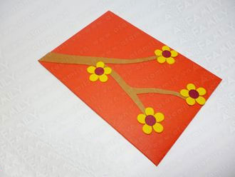 Cách làm phong bao lì xì hình hoa mai cực đẹp đón Tết