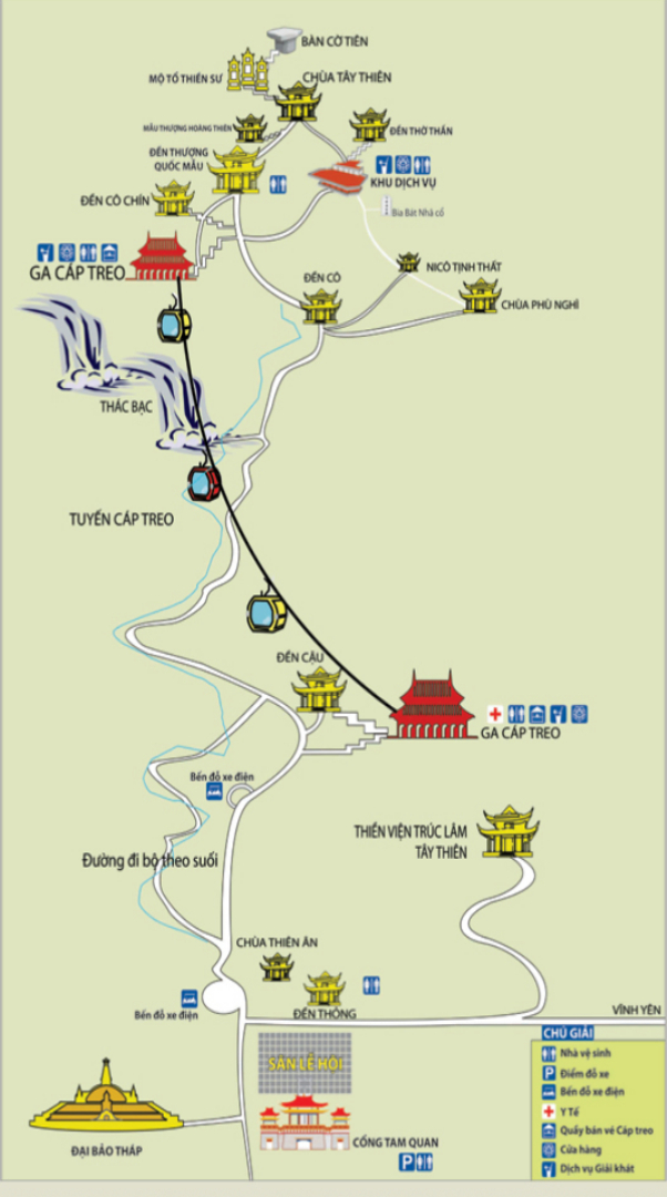 Sơ đồ Đền - Chùa Tây Thiên