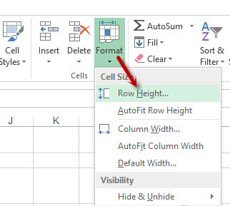 Thiết lập độ cao cột trong Excel Hướng dẫn cách giãn dòng trong Excel
