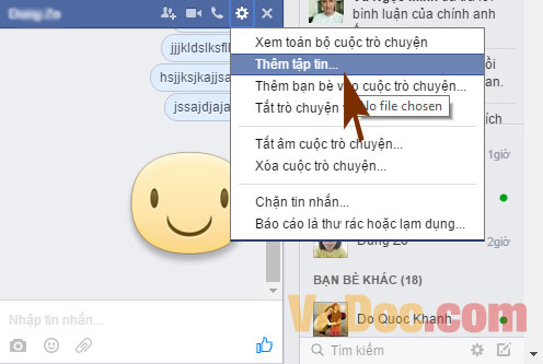 Cách gửi file qua cửa sổ chat Facebook Cách gửi file Word qua Facebook
