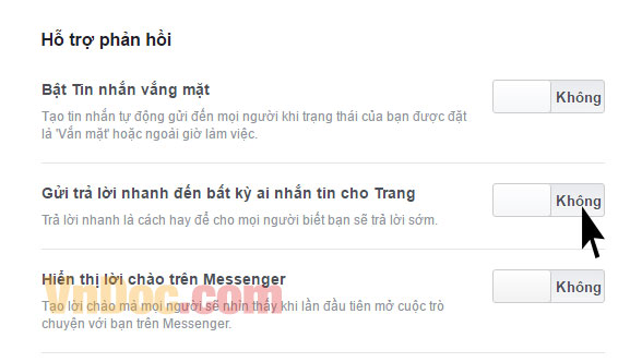 Cách trả lời tin nhắn tự động trên facebook