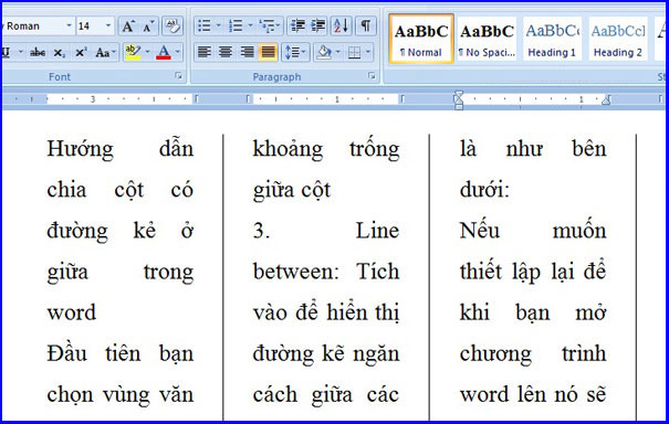 Thêm đường kẻ giữa các cột trong word Cách chia cột có đường kẻ trong Word