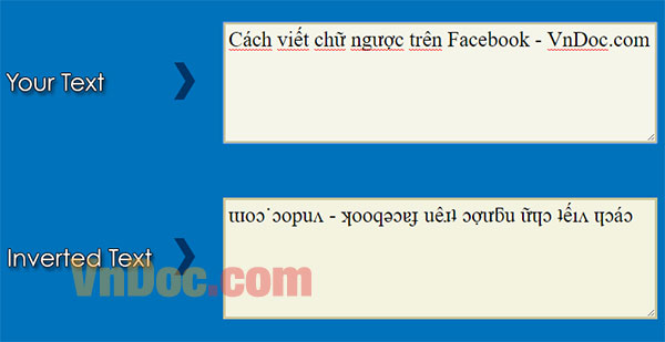 Cách viết chữ ngược trên Facebook