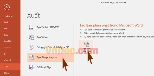 Cách chuyển PowerPoint sang Word