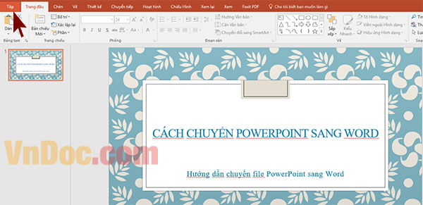 Cách chuyển PowerPoint sang Word