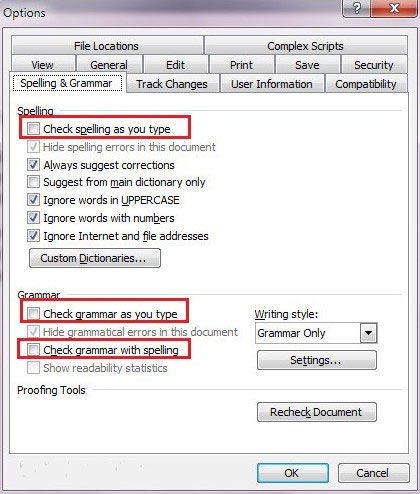 Tắt Autocorrect trong word 2003 Cách tắt chức năng kiểm tra chính tả trong Word