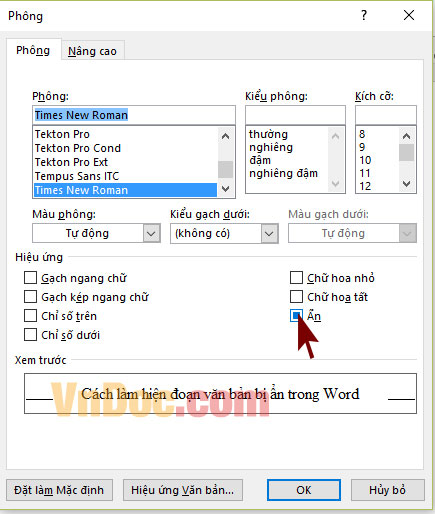 Cách làm hiện văn bản bị ẩn trong Word