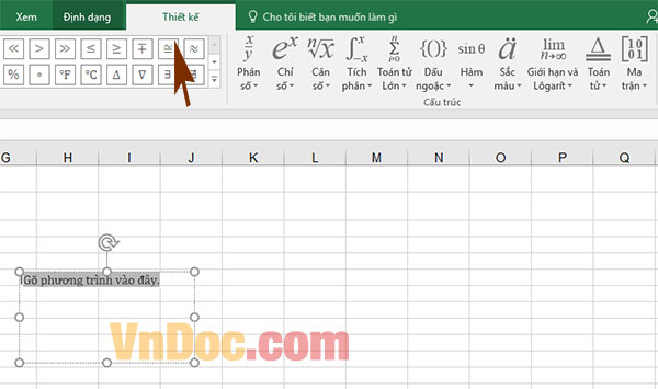 Chèn công thức toán học trong Excel Cách viết các ký hiệu toán học trong Excel