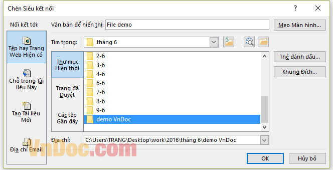 Chèn link đến file trong máy  Cách chèn link vào Word
