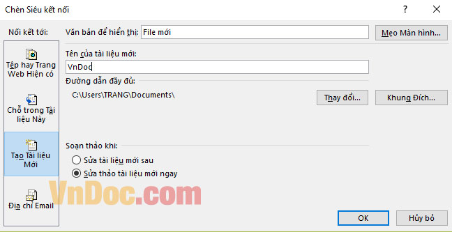 Chèn hyperlink trong word Cách chèn link vào Word