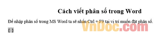 Viết phân số trong word Cách viết phân số trong Word