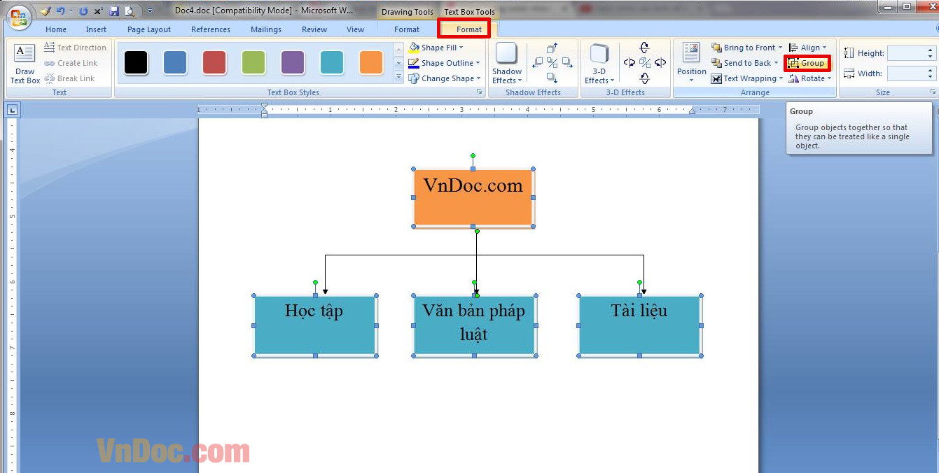 Cách nhóm khối hình ảnh trong Word 2007 2010 2013