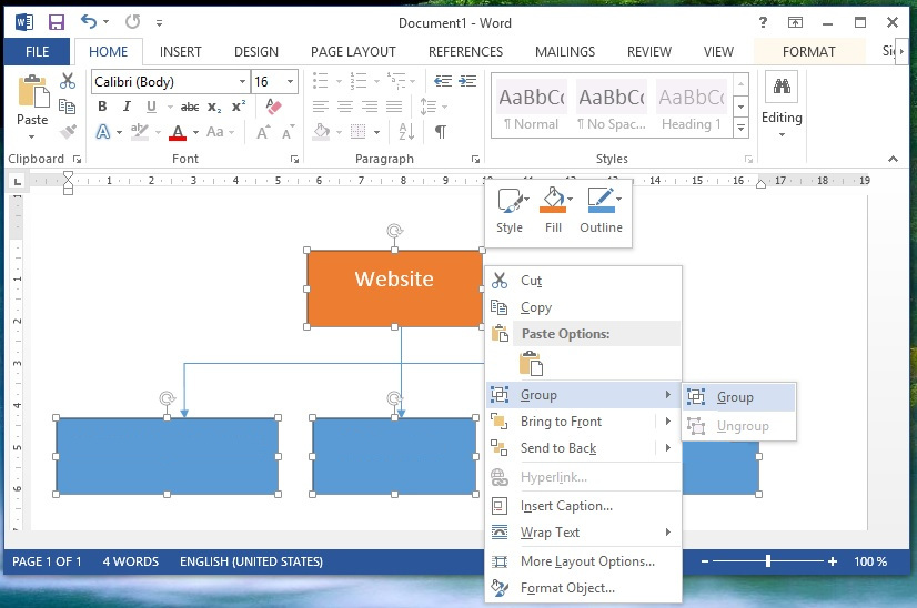 Cách nhóm khối hình ảnh trong Word 2007 2010 2013