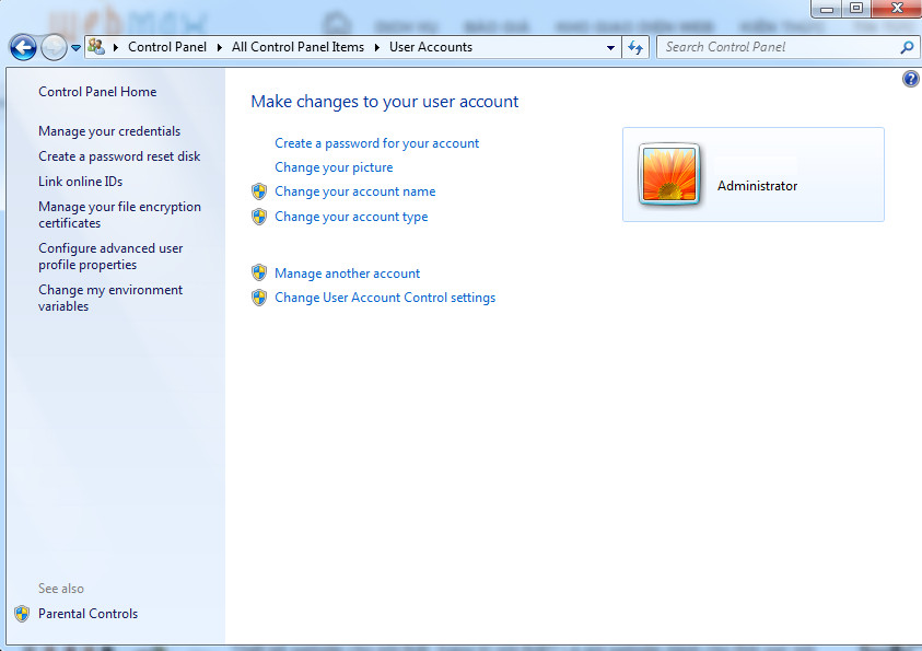 Cách cài đặt mật khẩu cho máy tính trên Win 7 Cách đặt mật khẩu cho máy tính