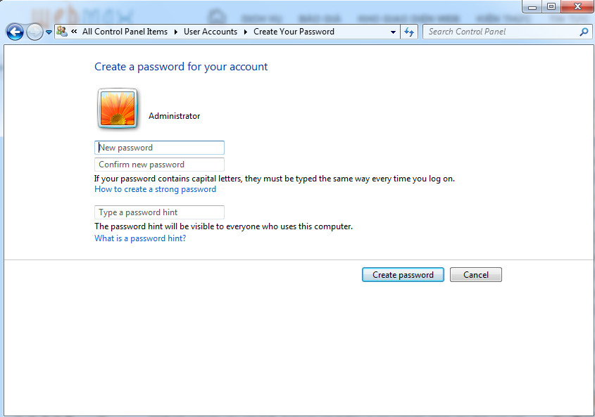 Cách cài đặt mật khẩu cho máy tính trên Win 7 Cách đặt mật khẩu cho máy tính