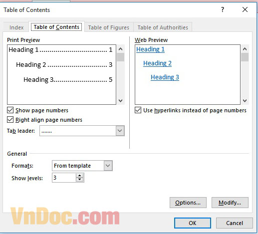 Cách tạo mục lục tự động trong Word