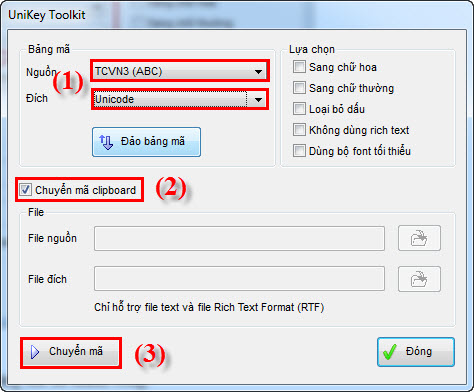Thiết lập Unikey Toolkit để chuyển phông chữ trong word và excel  Cách chuyển phông chữ trong word và excel