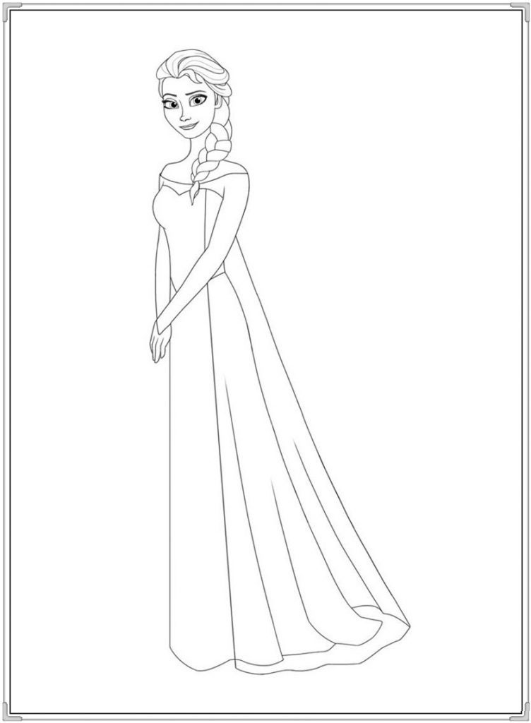 Bộ tranh tô màu công chúa Elsa dễ thương cho bé gái