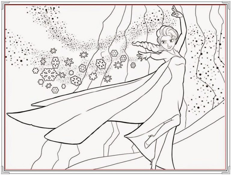 Bộ tranh tô màu công chúa Elsa dễ thương cho bé gái