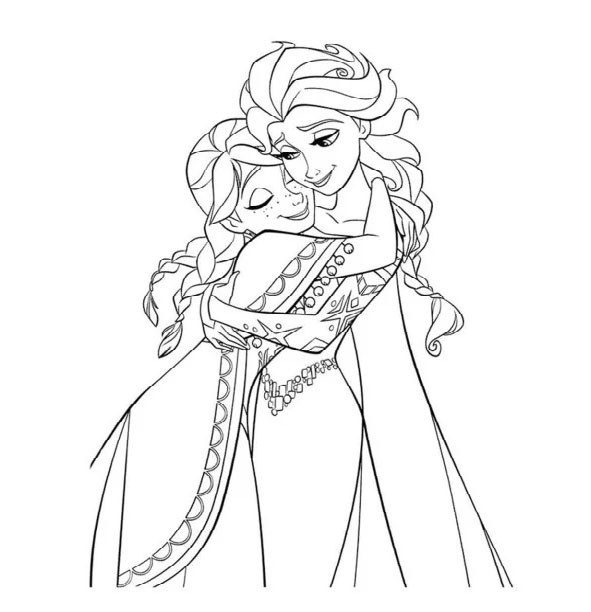 Bộ tranh tô màu công chúa Elsa dễ thương cho bé gái