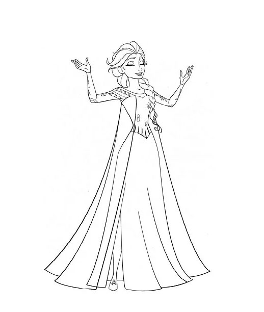 Bộ tranh tô màu công chúa Elsa dễ thương cho bé gái