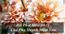 Bài phát biểu của phụ huynh học sinh mầm non ngày 20-11