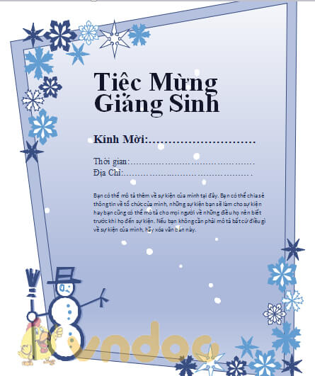 Giấy mời dự giáng sinh