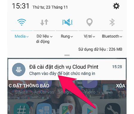 Chọn cài đặt máy in Chọn cài đặt máy in