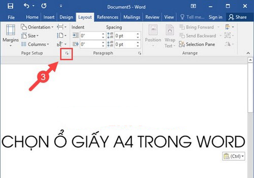  Cách chọn khổ giấy A4 trong word 2007