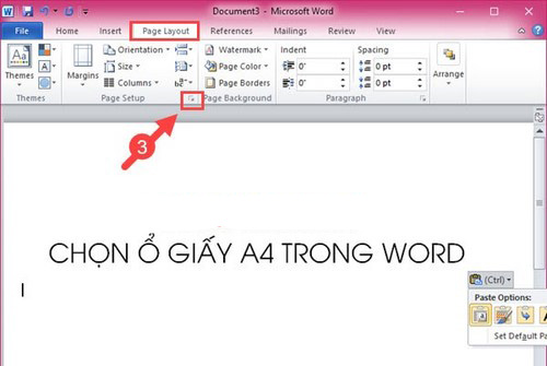 Hướng dẫn chọn khổ giấy A4 trong word 2016