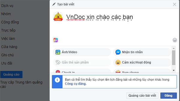 Đổi font chữ trên facebook