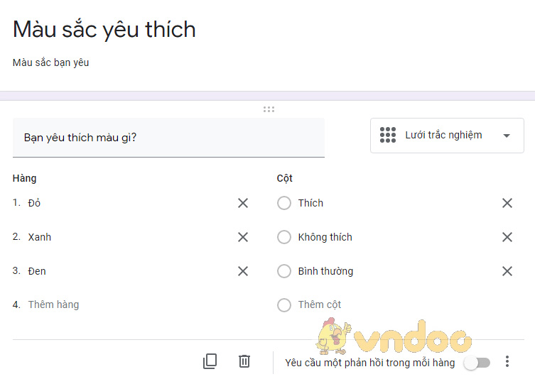 Cách tạo câu hỏi trắc nghiệm trên Google