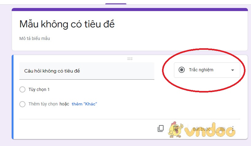 Google Form tạo câu hỏi
