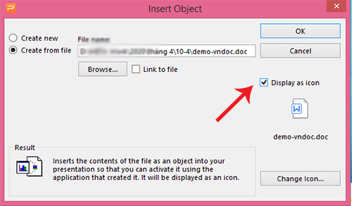 Cách chèn file vào powerpoint