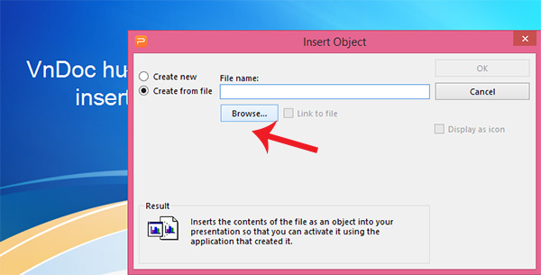 Cách chèn file vào powerpoint