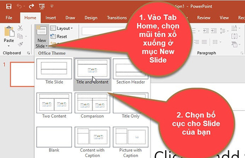 Tạo bố cục slide
