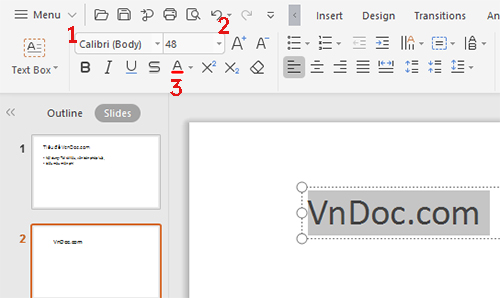 Định dạng text trong powerpoint