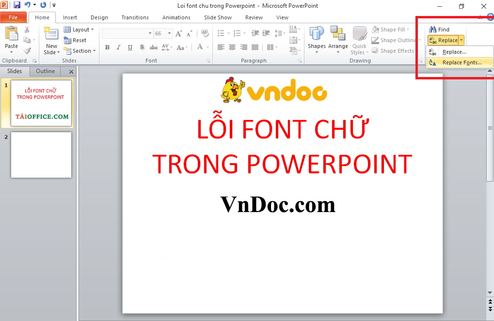 Cách khắc phục lỗi tiếng Việt trong PowerPoint
