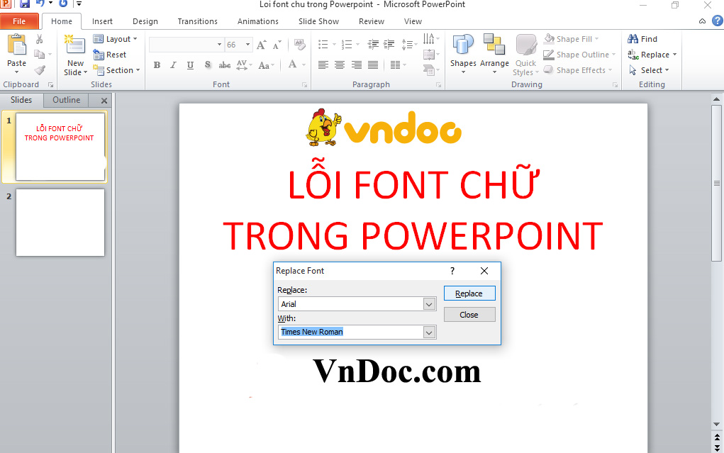 Sửa lỗi font chữ trên PowerPoint