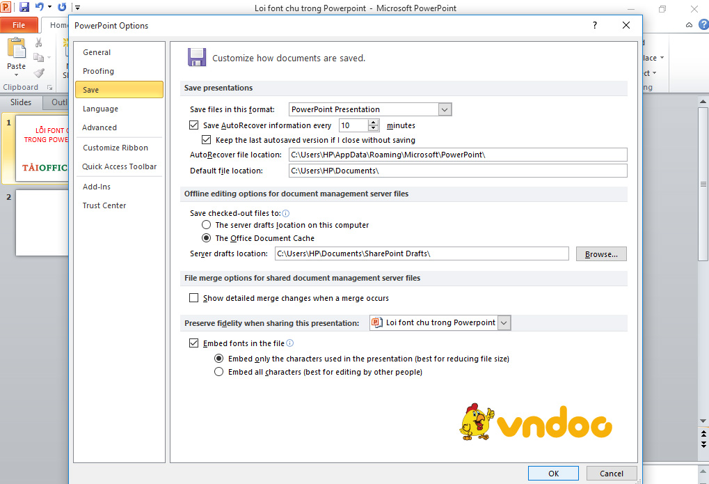 Hướng dẫn sửa lỗi font trong file PPT